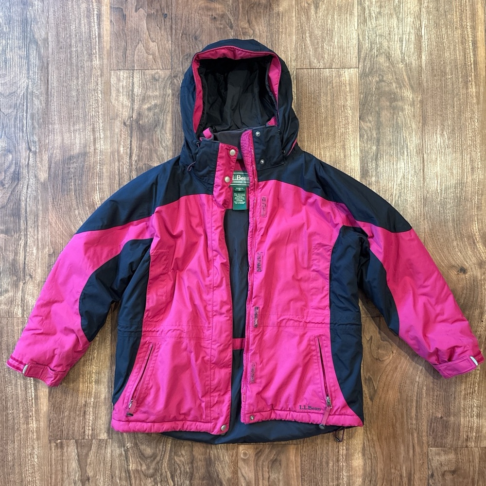 L.L. Bean Pink and Black Insulated Puffer Jacket